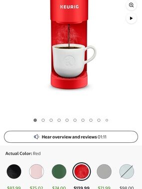 Keurig K‑Mini Single-Serve Coffee Maker in Red